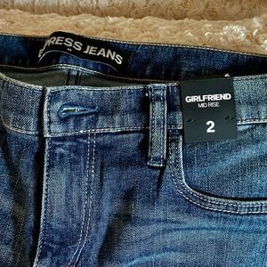 Express Jeans Girlfriend Mid Rise. Size 2.  Some distressing on the jeans. NWT